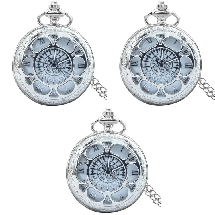 Retro Charm Neutral Fashion Hollow Flower Roman Literal Quartz Steampunk Pocket Watch Men's and Women's Necklace Pendant Gift
