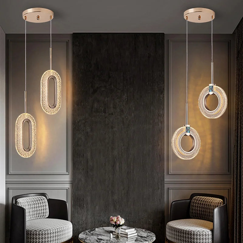 Modern Crystal LED Pendant Lamps Indoor Lighting For Home Decor Led Lights Living Room Bedroom Bedside Hanging Lamp