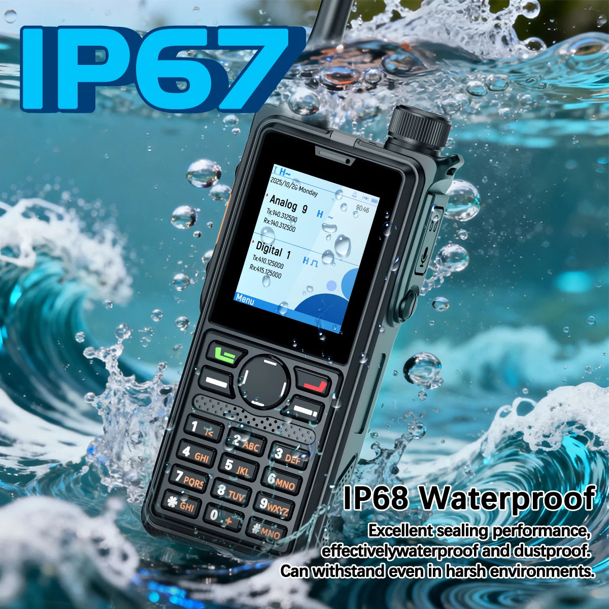 AIRITON AI-881 DMR Walkie Talkie IP67 Waterproof 10W High Power Dual Time Slot Large Color Screen New AR-880 VOX Two Way Radio