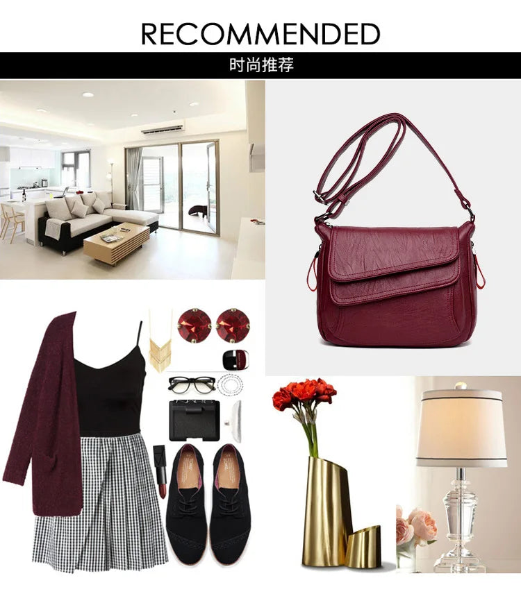 Luxury Designer Handbag High Quality Soft Leather Purses And Handbags Casual Shoulder Messenger Bags for Women 2024 New Sac