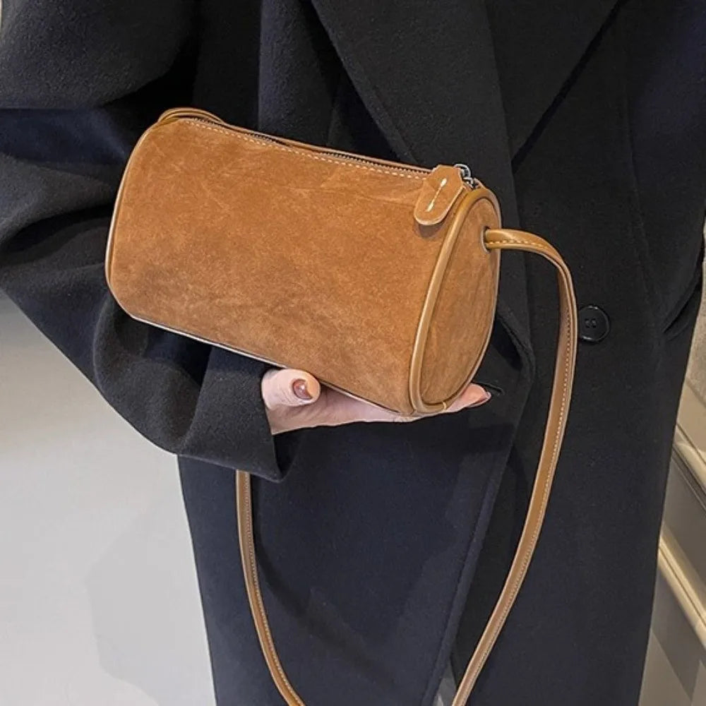 New Vintage Women Suede Handbag Elegant Casual Crossbody Bags Large Capacity Luxury Shoulder Bag for Ladies