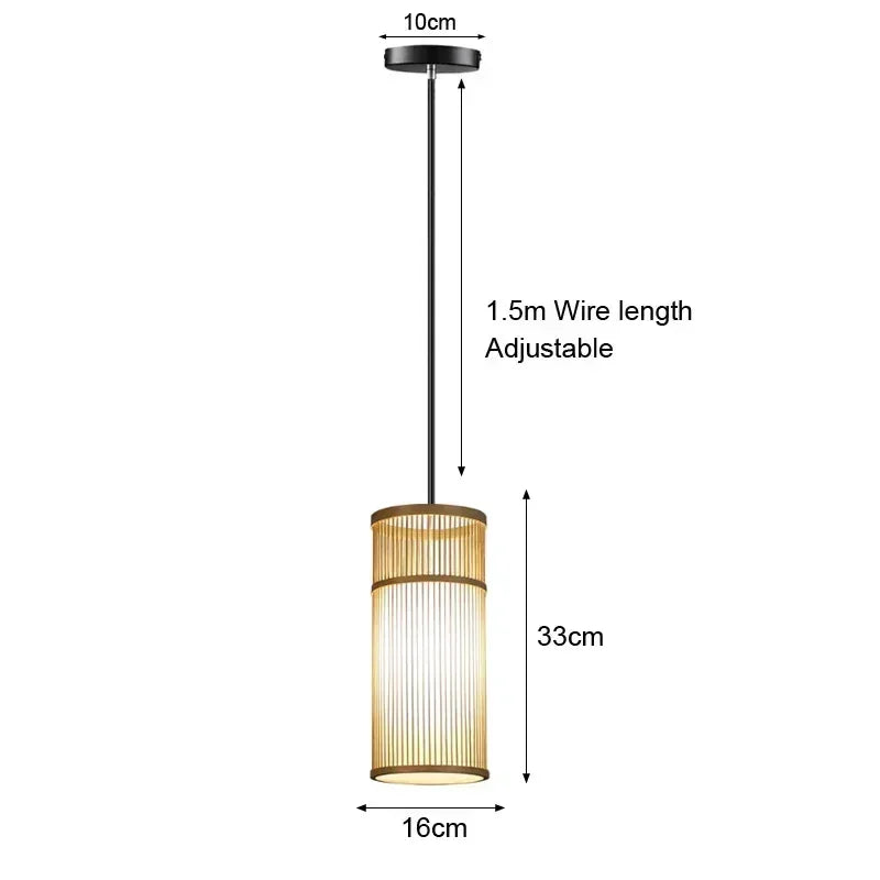2025 Newest Bamboo Pendant Lamps Ceiling Lights Rattan Wicker Lustre Hand Knit Braiding Suspended Home Dining Braided Decor Hot
