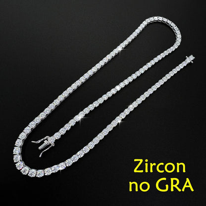 Moissanite Tennis Necklace Women Luxury Anniversary Wedding Bridal Gift for Wife 3/4/5MM D VVS1 S925 Sterling Silver