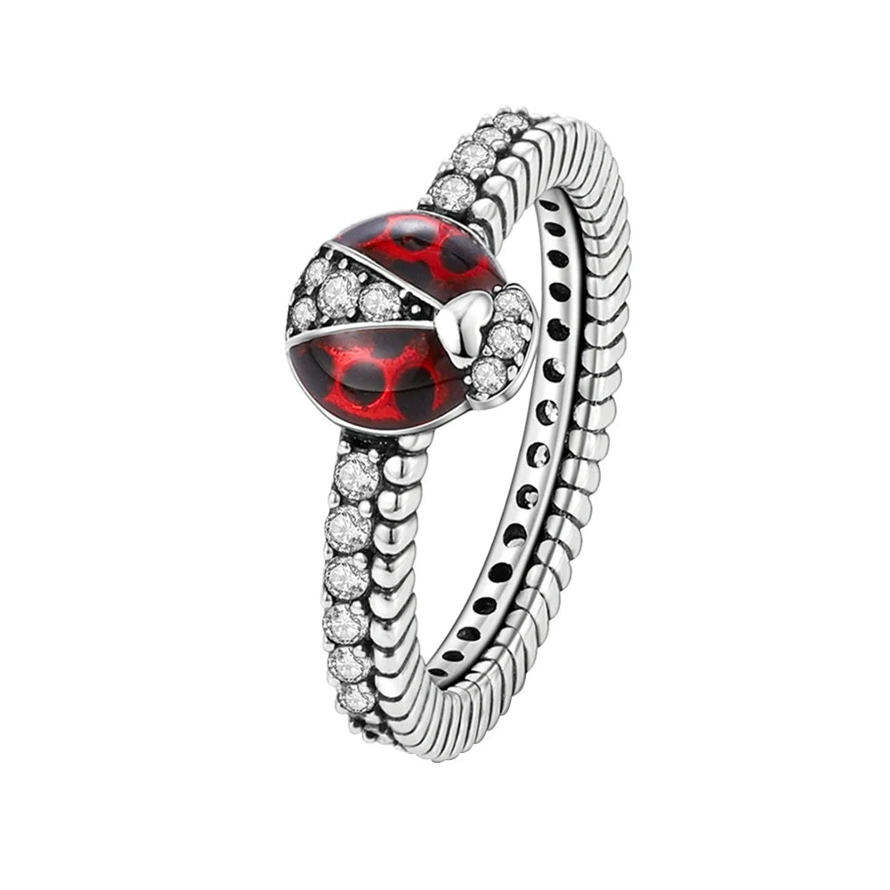 New Original Cartoon Animal Ring S925 Sterling Silver Rings Fashion Elegant Jewelry Romantic Gift For Woman Fine Butterfly Ring