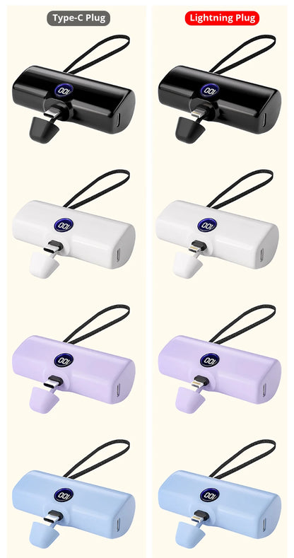 Fast Charging Power Bank Portable Charger External Battery Pack for iPhone Android LED Digital Display 5000mAh Mini Powerbank