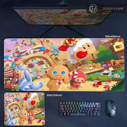 Anime Mousepad Cookie Run K-Kingdom MousePad Gaming Accessories Non-Slip Desk Mat Gamer Pc Cabinet Mouse Pad Laptop Carpet Mats