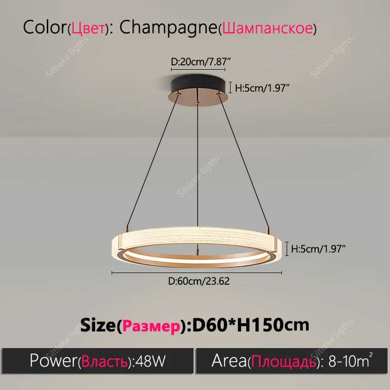 Modern design creative round simple chandelier ring Lights suitable for living room bedroom restaurant home round Pendant Lights