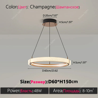 Modern design creative round simple chandelier ring Lights suitable for living room bedroom restaurant home round Pendant Lights