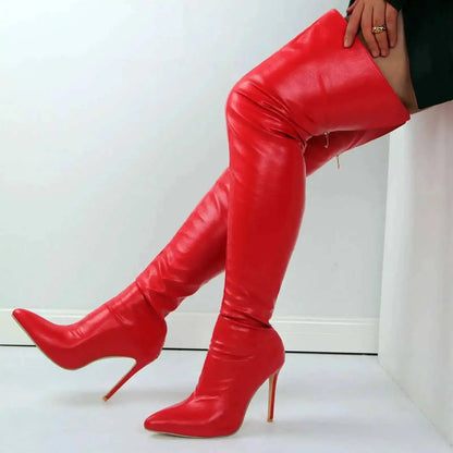 Big Size 40-46 Women's Boots High Heel 11cm Over Knee Boots Back Zipper Fashion Personality Boots 2026