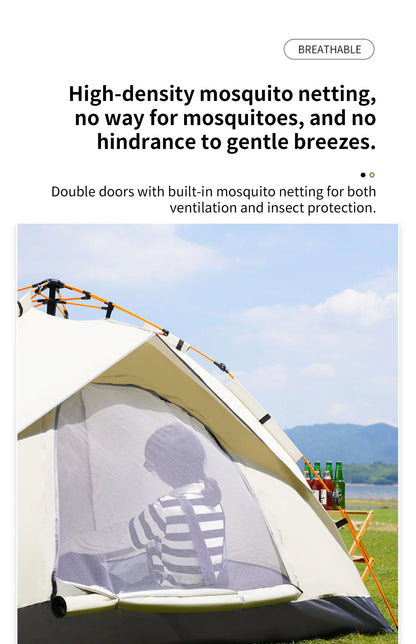 Outdoor Folding Tent Fully Automatic Quick Opening Tent 3-4 Person Self Driving Camping Tent Rain Proof Sun Proof Portable