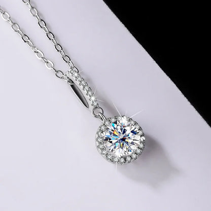 TY D VVS1 Moissanite Pandent Necklace GRA Certified 0.5-2ct Lab Diamond s925 Sterling Silver Dainty Necklaces for Women