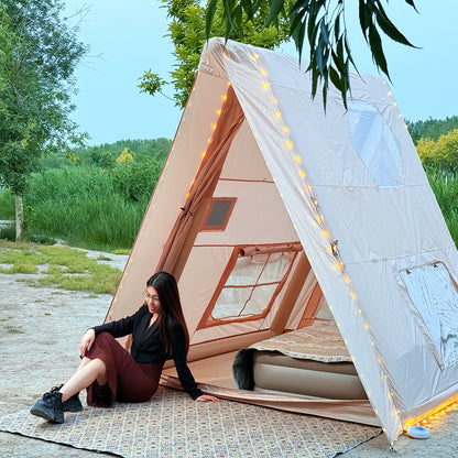 PAKICETUS Triangle Inflatable Camping Tent Easy Setup 4 Season 2 Persons Waterproof Windproof Outdoor Tent Portable House Hiking