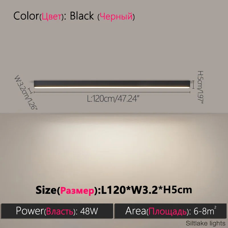 Modern Long Strip Ceiling Light Surface Mounted Minimalist Aisle Lamp Living Room Bedroom Kitchen Home Office LED Lighting