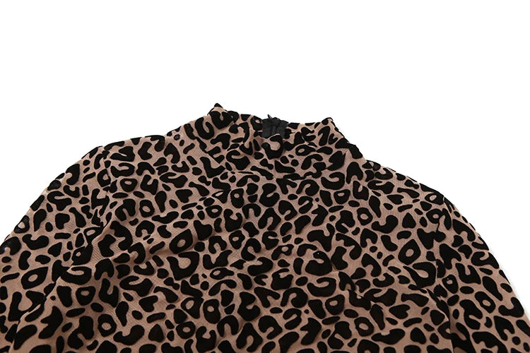 Sisterlinda Midnight Y2K Jumpsuits Hipster Leopard Print Full Sleeve Round Neck Slim Overalls Female Trend Party Club One Piece