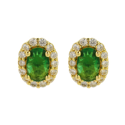 Colorful 12 Month Birthstone Rhinestone Stud Earrings For Women Crystal Ladies Fashion Weddings Banquet Jewelry Accessories