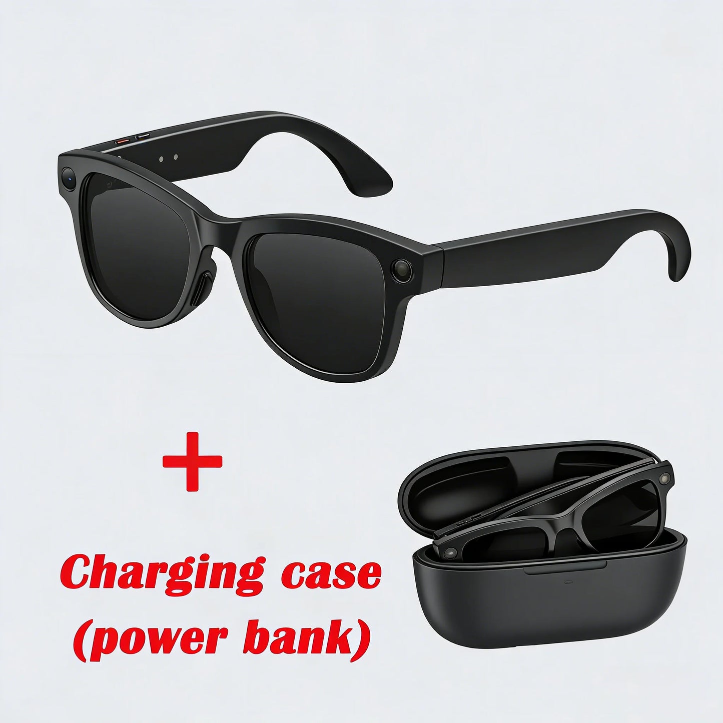 M02 Smart Sunglasses AI Translation 100+ Languages 8MP Camera Bluetooth Music Call Smart Glasses with Charging Box