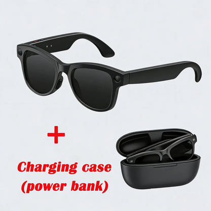 M02 Smart Sunglasses AI Translation 100+ Languages 8MP Camera Bluetooth Music Call Smart Glasses with Charging Box