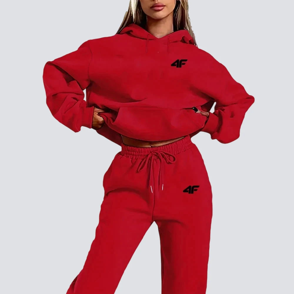 Women Tracksuit Autumn Winter Hoodies Trousers 2PCS Suit Sports Jogging Street High Quality Clothes Pants Sets Casual Fitness