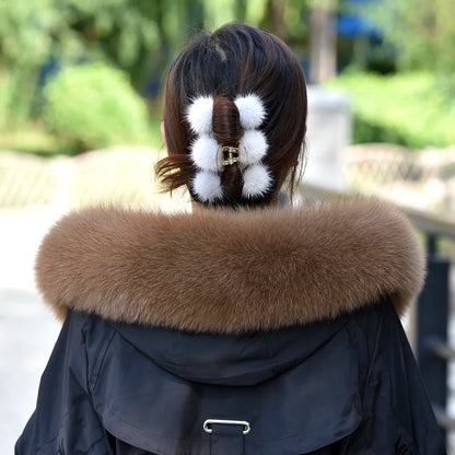 100% Real Fox Fur Collar Winter removable fur Hood Trims Warm Furry Decor Shawls for Coat Parkas Luxury Female fur Scarf