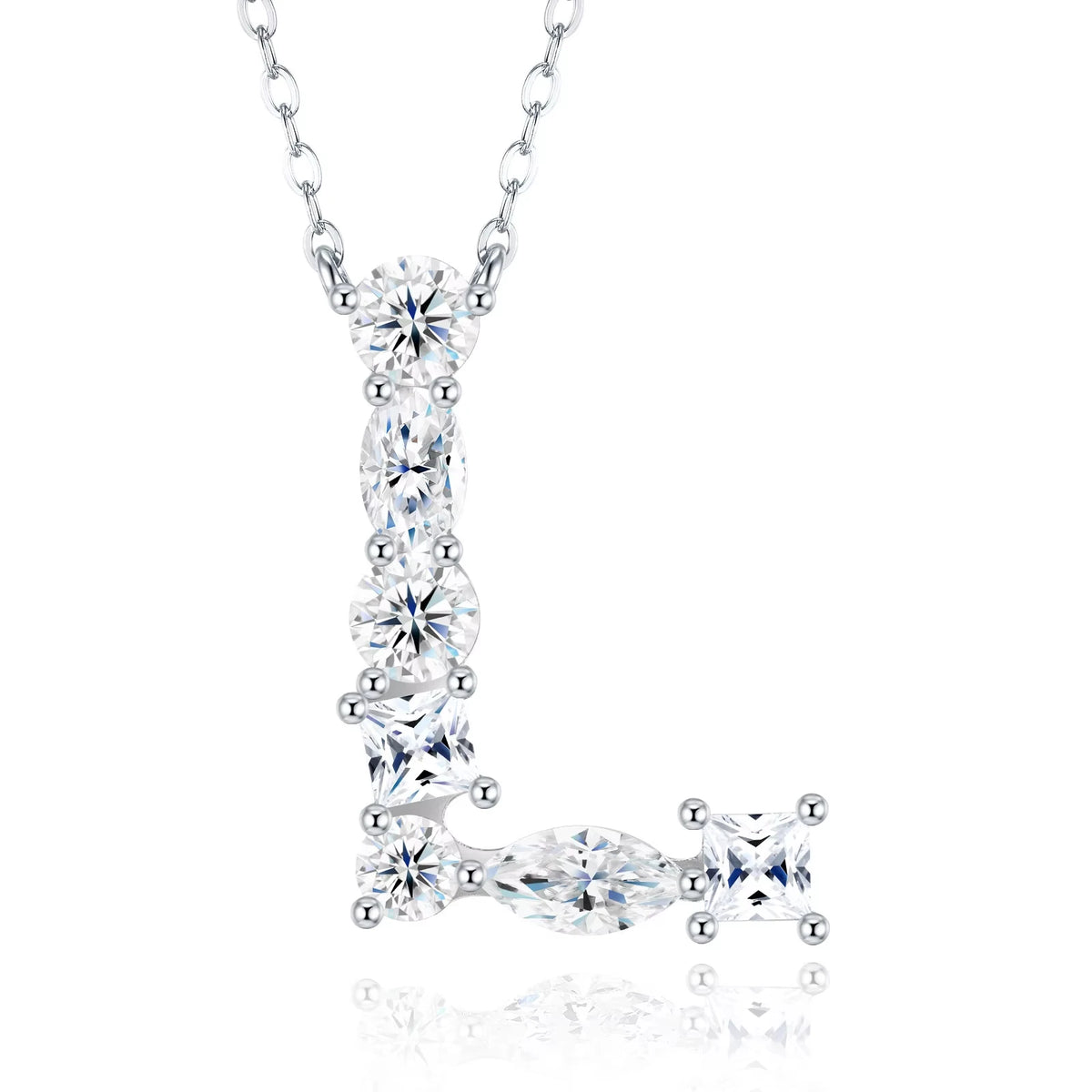 Fashion 26 Letter Man Women's Moissanite Custom Name Necklace 925 Sterling Silver Moissanite Diamond Pendant Necklace Gift