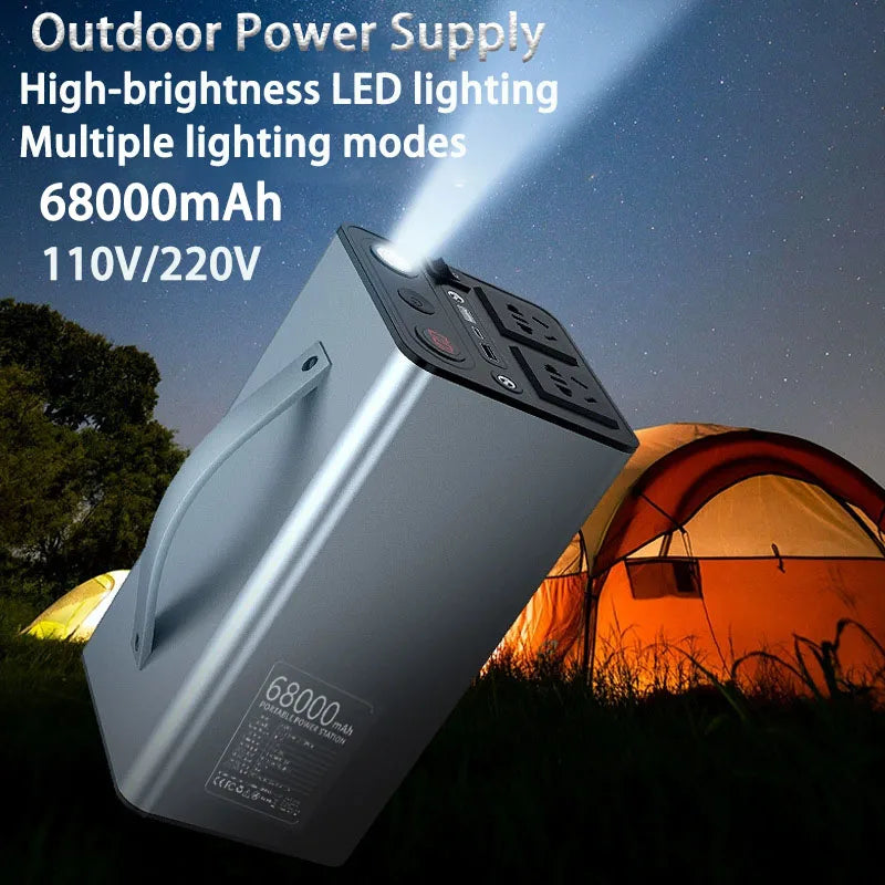 220V/110V 300W Portable Power Station 68000mAh Powerful Emergency Power Supply Outdoor Camping External Spare Battery For Laptop