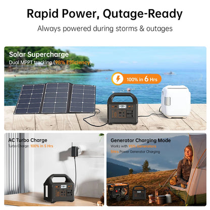 Gaiaray Portable Power Station 100W 200W 300W 500W Pure Sine Wave Solar Generator 110V/220V UPS LiFePO4 Power Plant For Camping