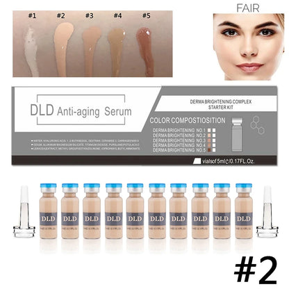 5ml Hyaluronic Acid Peptide Facial Serum BB Cream Glow Ampoule Kit Niacinamide Moisturizing Hydration Skin Rejuvenation Beauty
