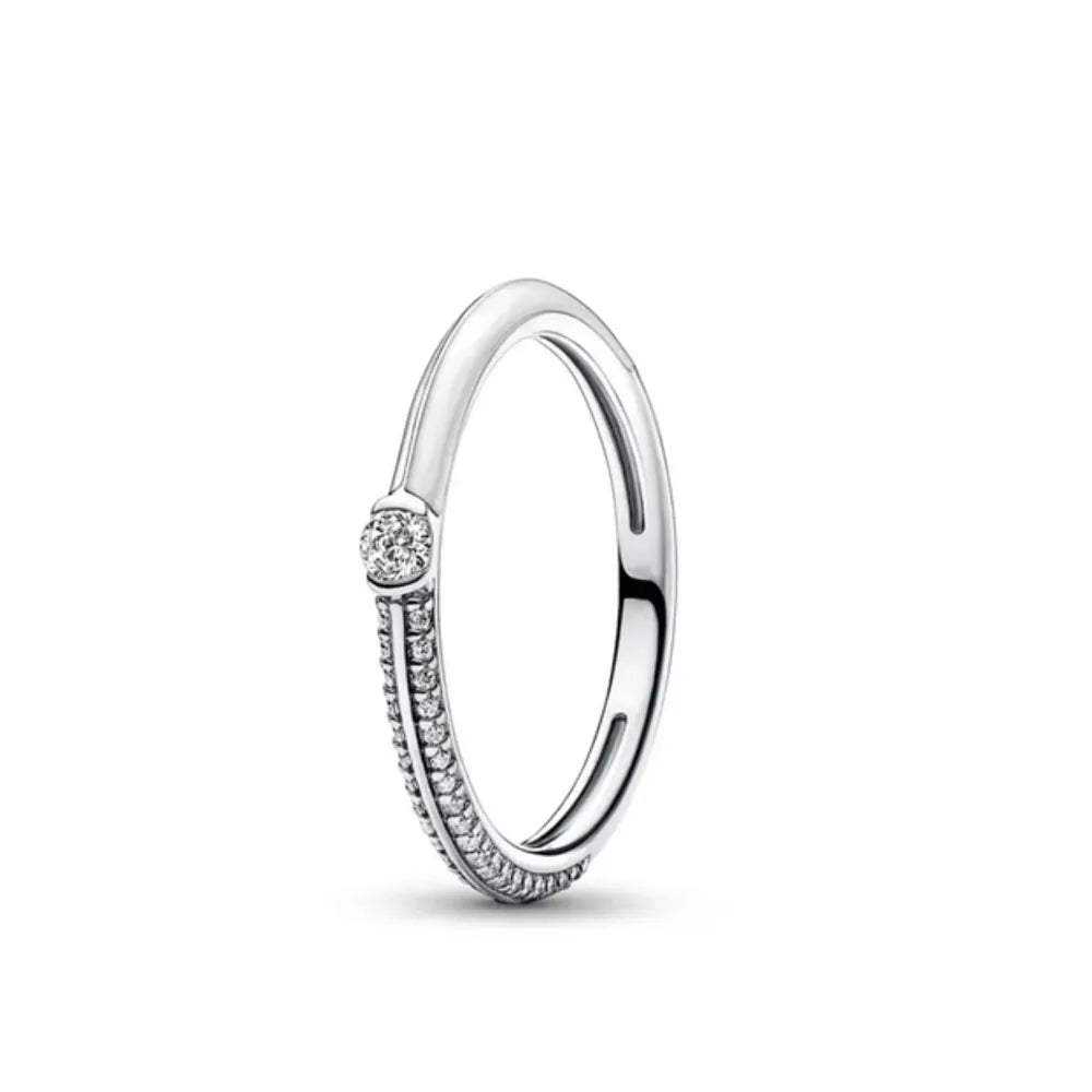European New 925 Silver Heart-Shaped,Floral,Square Ring Suitable for Exquisite High-Quality Jewelry for Women at Wedding Parties