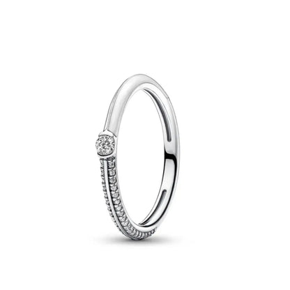 European New 925 Silver Heart-Shaped,Floral,Square Ring Suitable for Exquisite High-Quality Jewelry for Women at Wedding Parties