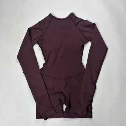 2026 DF‑Impact Women Stretch Long‑Sleeve Backless Yoga Jumpsuit, Slim‑Fit One‑Piece Bodysuit Gym Workout Fitness Suit