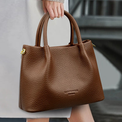 Women Soft Leather Top-Handle Bags Luxury Designer Handbag Solid Color Ladies Shoulder Crossbody Bag And Purse Commuting Sac