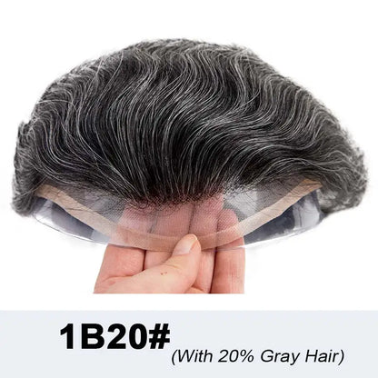 Toupee French Lace In Front Wigs For Man Mono Lace Men's Hair Prosthesis Men's Wigs Human Hair Mono PU Wig Male Hair Prosthesis