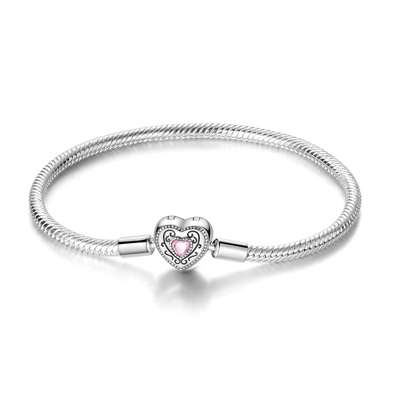 925 Sterling Silver Heart Love Snake Chain Bracelet Infinite Knot Butterfly For Women Fit Original Charms Beads Jewelry Gift