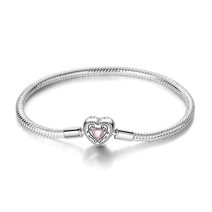 925 Sterling Silver Heart Love Snake Chain Bracelet Infinite Knot Butterfly For Women Fit Original Charms Beads Jewelry Gift