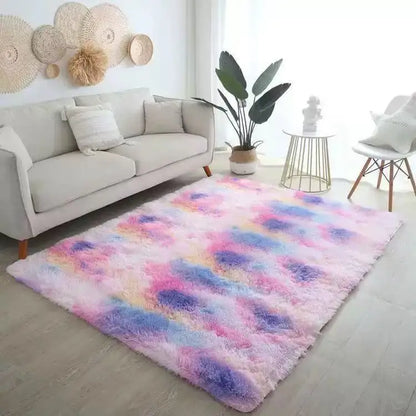 Nordic Ins Wind Tie-dye Gradual Change Silk Plush PV Plush Living Room Coffee Table Mattress Bedside Bedroom Dining Room Carpet