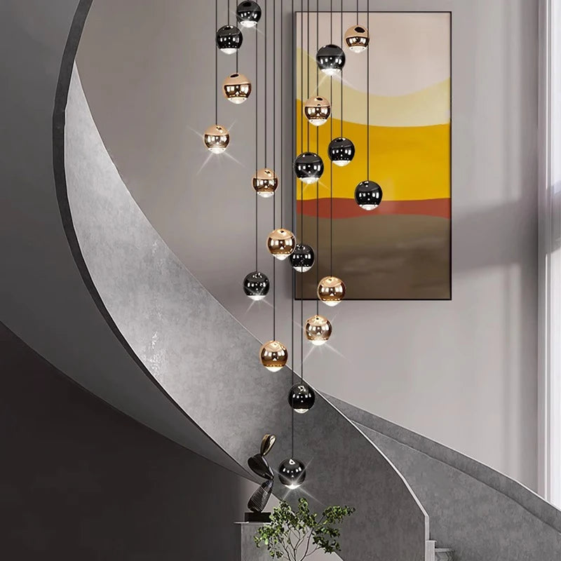 Modern Crystal stair chandelier lights indoor lighting Ceiling lamp hanging light led Chandeliers for living room indoor lightin
