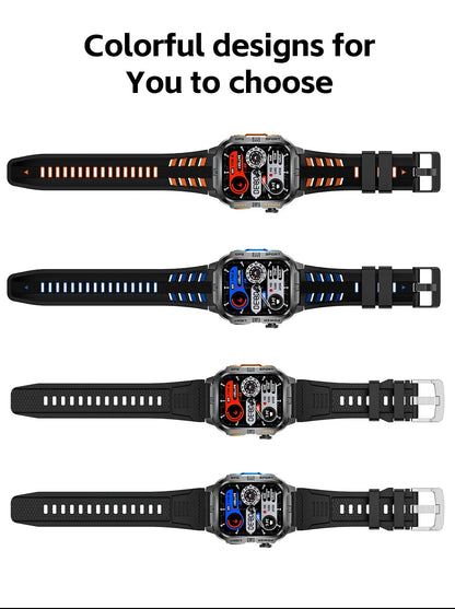 New Outdoor Military Men Smartwatch Equipped With GPS Sports LED Lighting, Compass, Wireless Communication IP68 Waterproof Watch