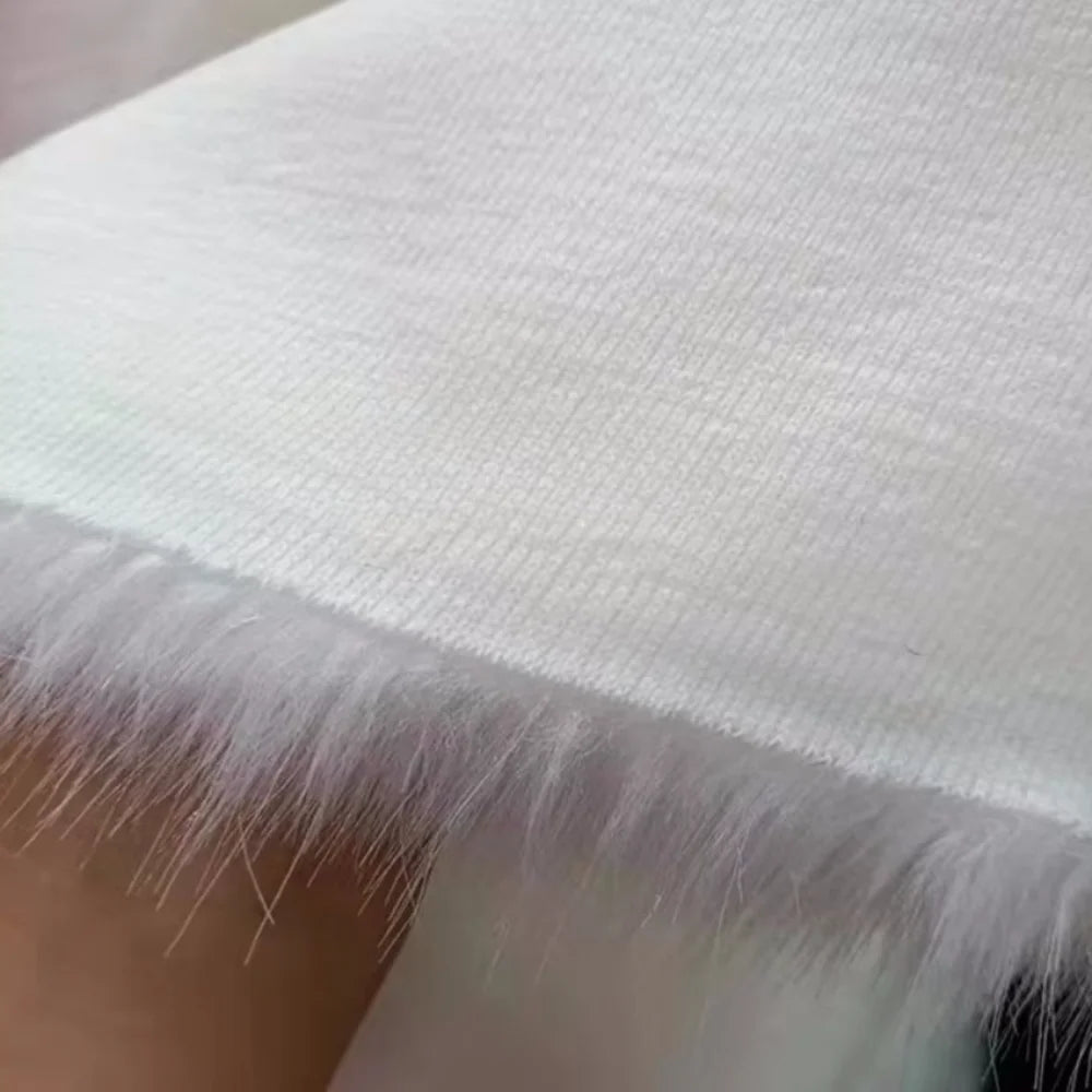 Imitation Mink Fur Fox Plush Fabric Reflective Bright Thread for Collar Carpet Decoration Fabrics Diy Sewing Material Cloth