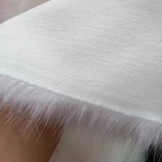 Imitation Mink Fur Fox Plush Fabric Reflective Bright Thread for Collar Carpet Decoration Fabrics Diy Sewing Material Cloth