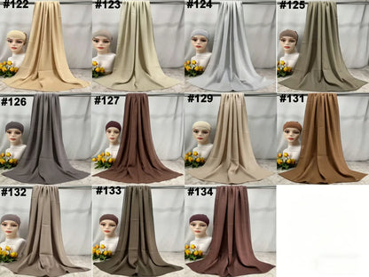 110colors Modal Hijab with Modal Undercap Set Basic Stretchy Pullover Headscarf Thin Breathable Sunscreen Head Wrap Hijabs Scarf