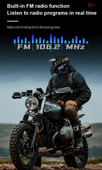 X3 Pro Motorcycle Helmet Bluetooth Headset 2-Riders Intercom 1000M BT6.0 IPX6 Waterproof Voice Assistant NoiseReduction FM Radio