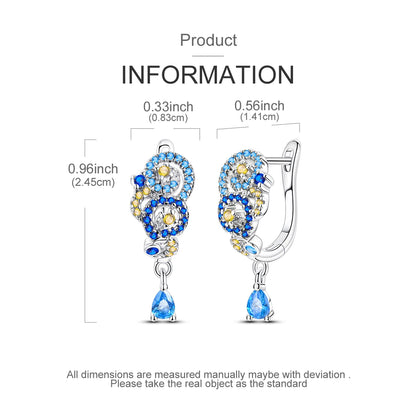 925 Sterling Silver Original Hoop Earring For Woman Luxury  Pendientes Wedding Jewelry Gift