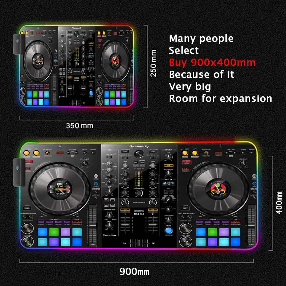 Dj Console Table Computer Desk Pc Mat Extra Large Mouse Pad XXL Carpet Led Large Mousepad Mice Mats with Backlight Keyboard Pad