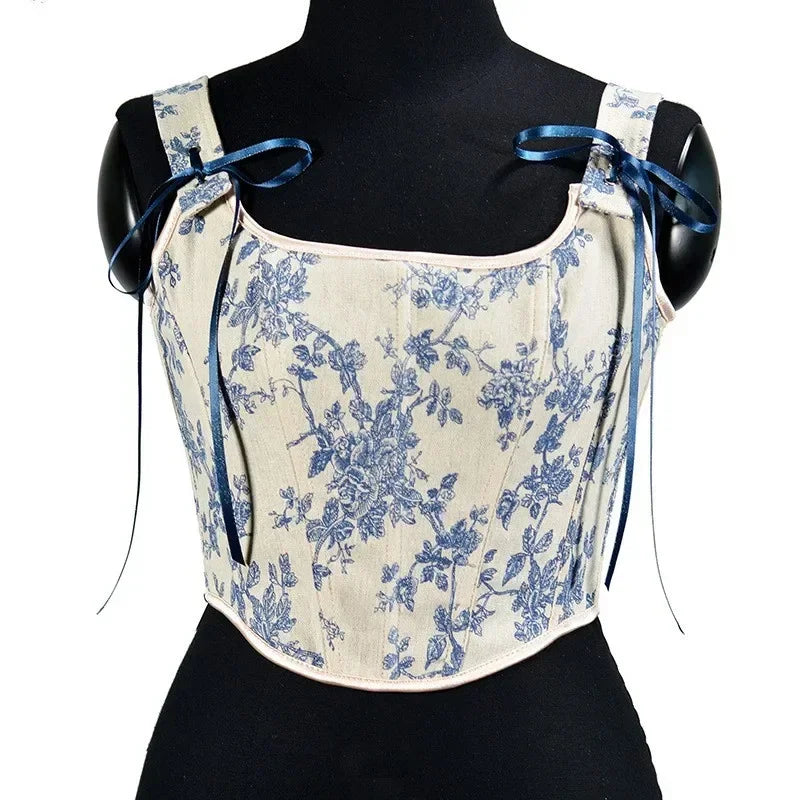 Lolita Tanks Corset Sexy Slimming Bandage Shapewear Women Evening Party Elegant Retro Bustier Top Streetwear Woman Clothes