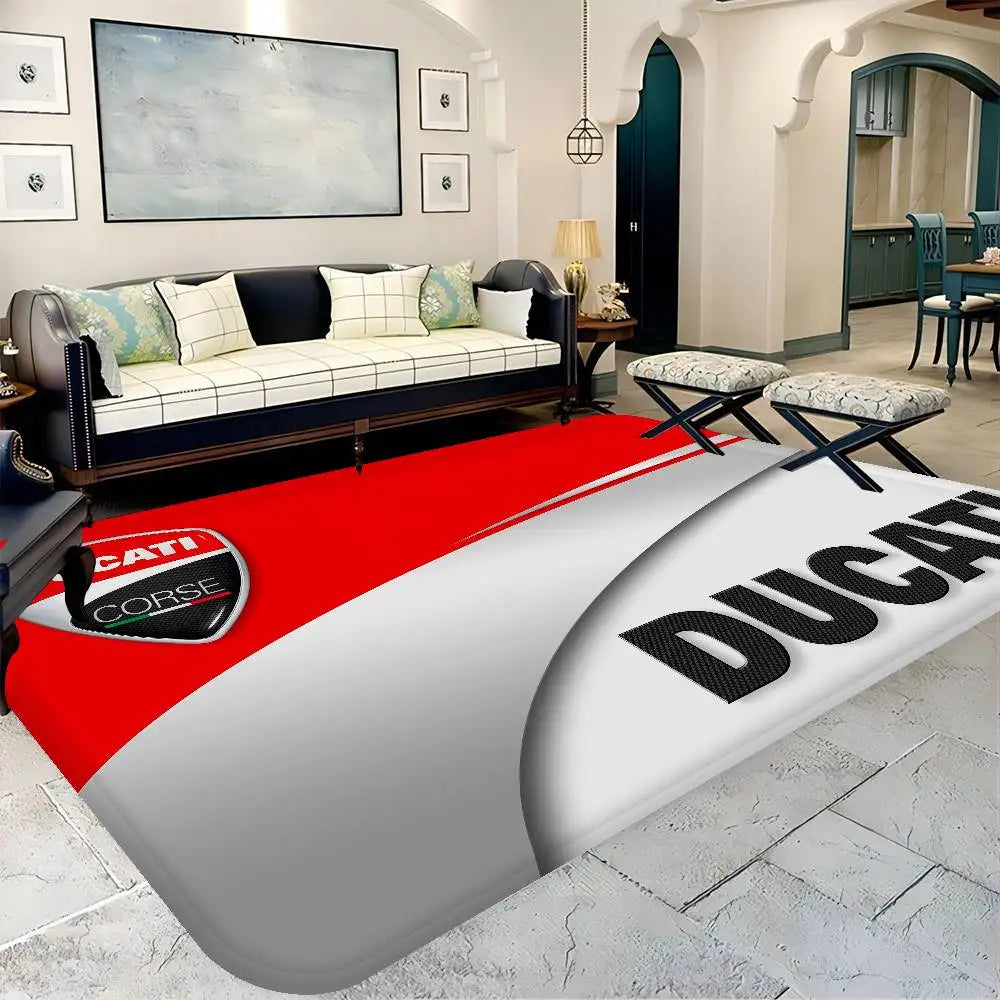 D-Ducati Motorcycle LOGO Floor Mat Rectangle Anti-slip Home Soft Badmat Front Door Indoor Outdoor Mat Welcome Doormat