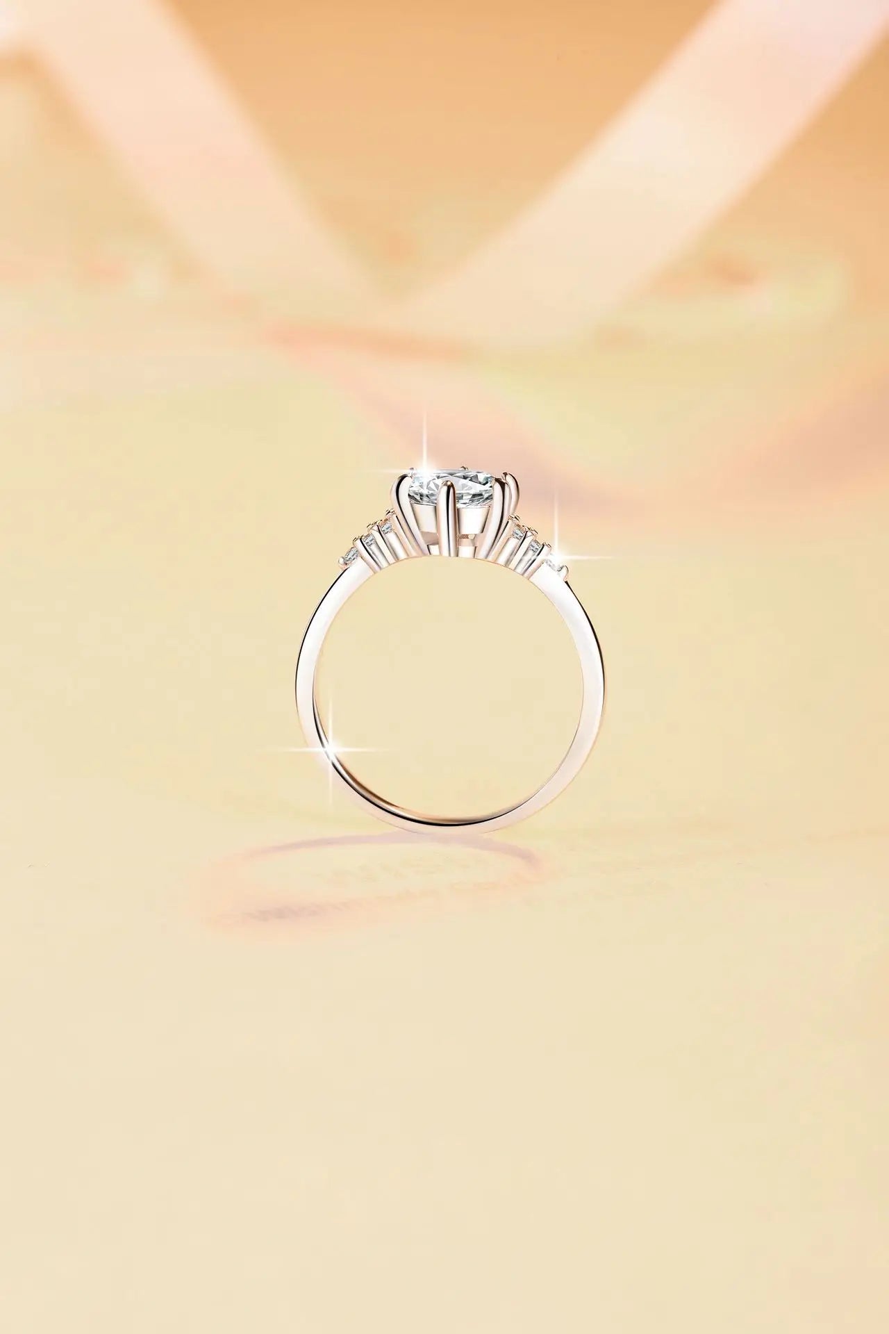 1Ct Moissanite Round Six-Prong Ring Women's PT950 Platinum - Gentle six-prong, understated luxury, thoughtful confession gift
