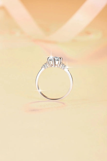 1Ct Moissanite Round Six-Prong Ring Women's PT950 Platinum - Gentle six-prong, understated luxury, thoughtful confession gift