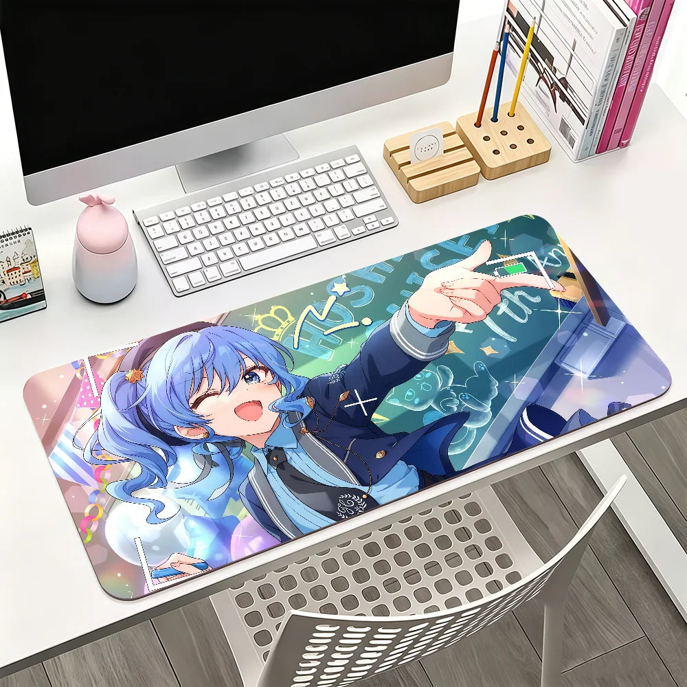 Singer H-Hoshimachi S-Suisei Mouse Pad For Office Gaming And Keyboards Non-Slip Large Waterproof