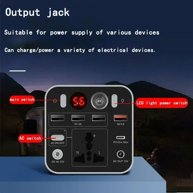 150W 45000mAh 110V/220V Portable Power Station Generator Battery AC DC output Outdoor Charger Emergency Power Supply Power Bank