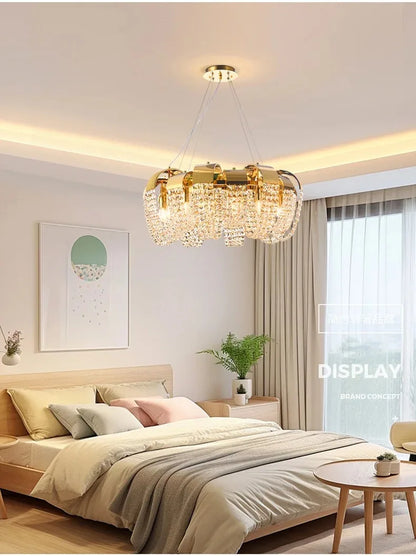 2025 New Home DecorationPendant Lights Luxury Crystal Living Room Chandelier Bedroom Pendant Lamp Ceiling Light  Indoor Lighting